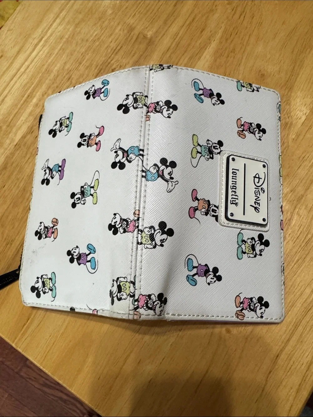 Loungefly White Wallet with Pastel Mickey Mouse Print